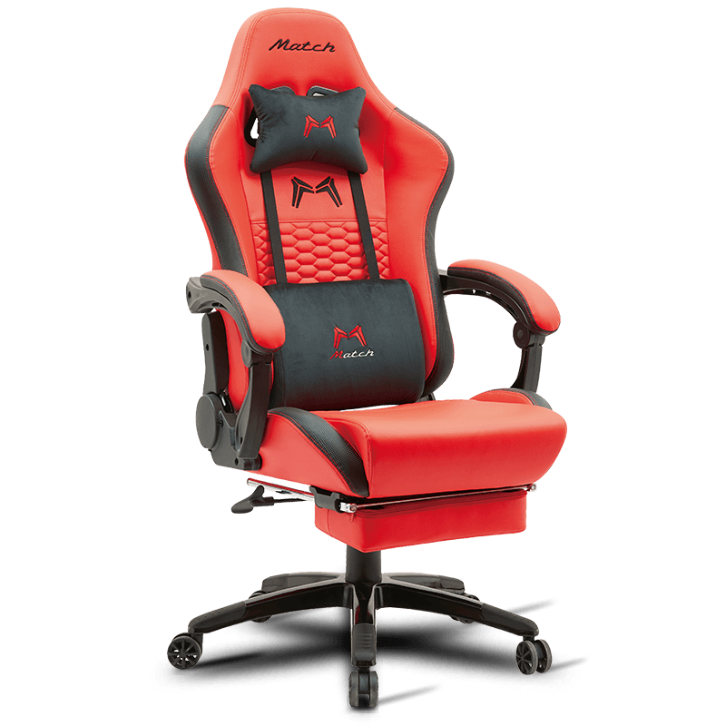 صندلی بازی ارگونومیک چرم مصنوعی MC-6641B با زیرپایی